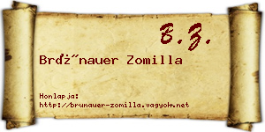 Brünauer Zomilla névjegykártya